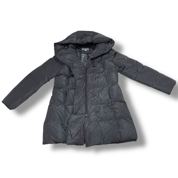 Cole Haan Women’s Signature Pillow Collar Puffer Coat Size Large Carbon Grey - Picture 2 of 9